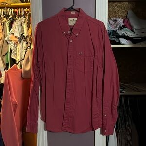 Hollister XL red button up never worn